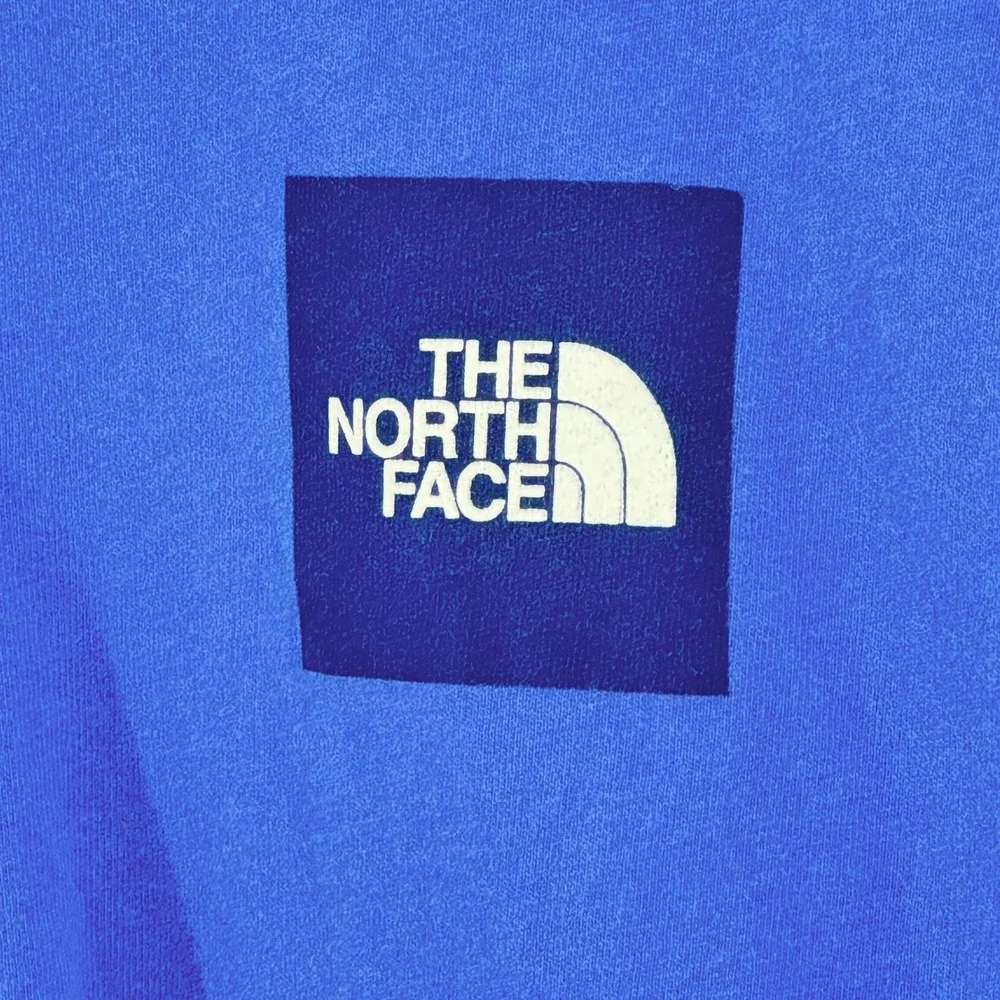 The North Face T-Shirt XL Blue Distressed Grunge Worn Graphic Tee Short‎ Sleeve